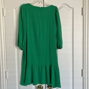 DKNY Green Ruffled-Hem dress